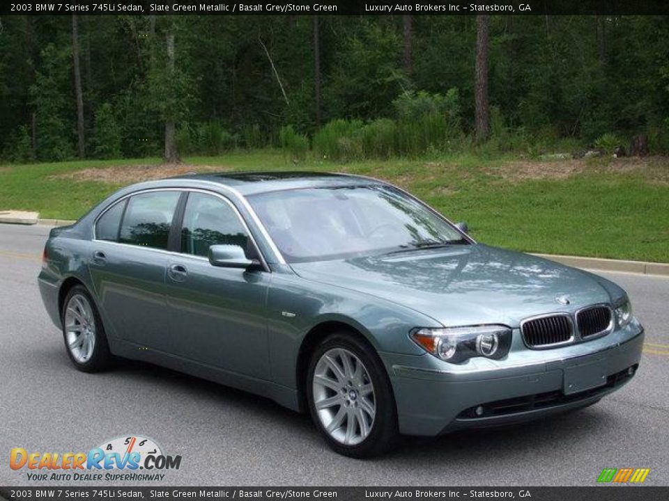 2003 BMW 7 Series 745Li Sedan Slate Green Metallic / Basalt Grey/Stone Green Photo #1