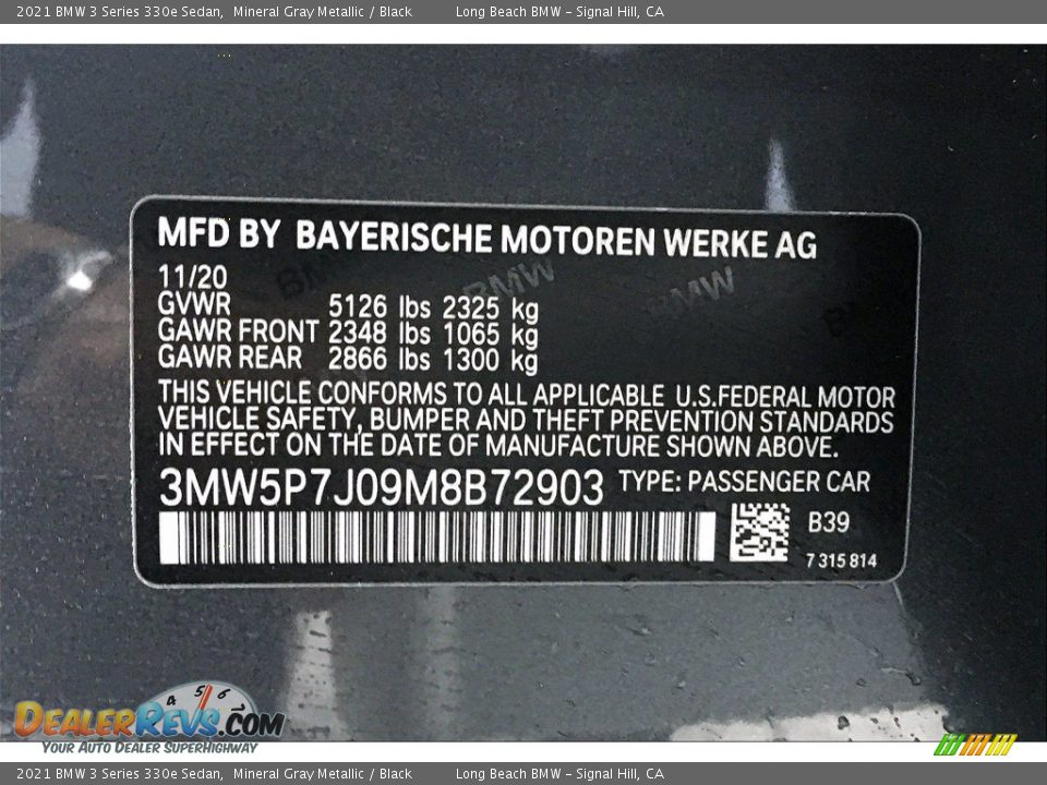 2021 BMW 3 Series 330e Sedan Mineral Gray Metallic / Black Photo #18