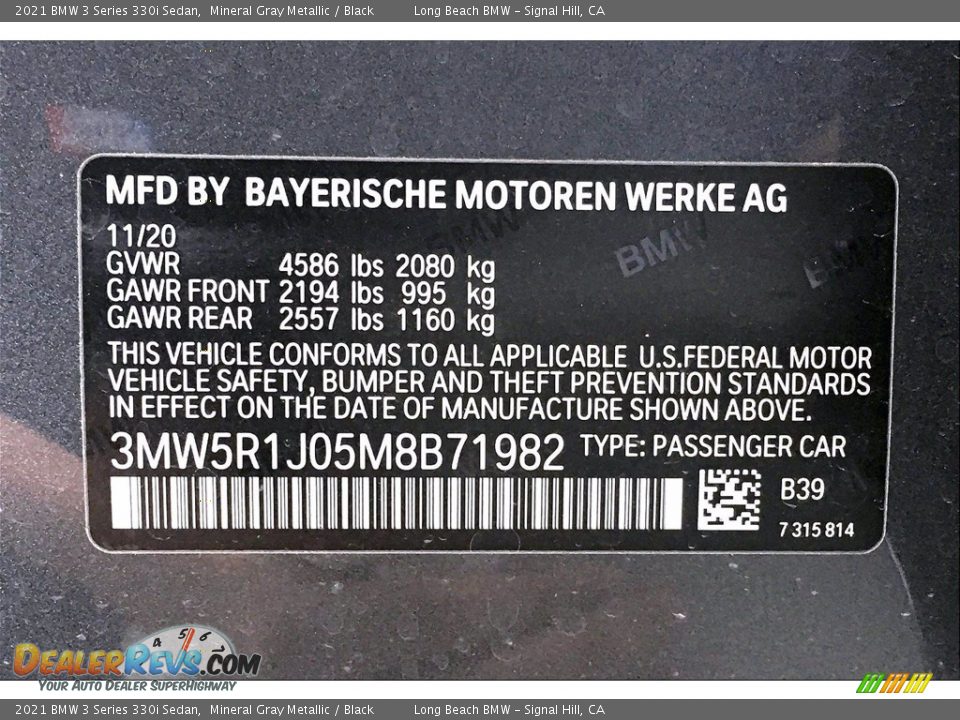 2021 BMW 3 Series 330i Sedan Mineral Gray Metallic / Black Photo #18