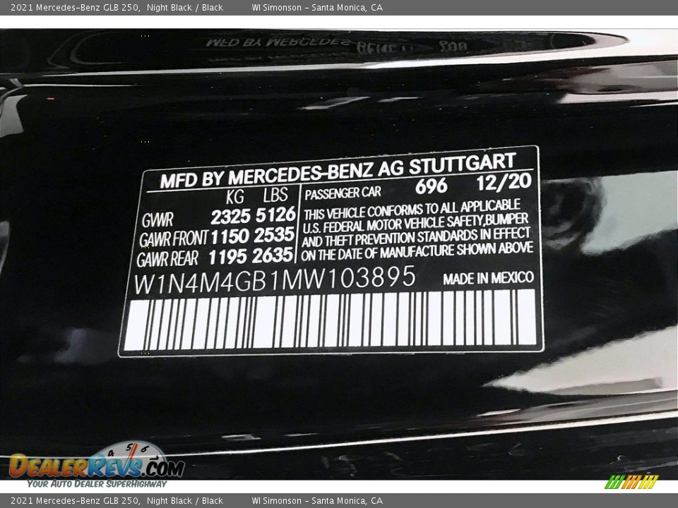 2021 Mercedes-Benz GLB 250 Night Black / Black Photo #10