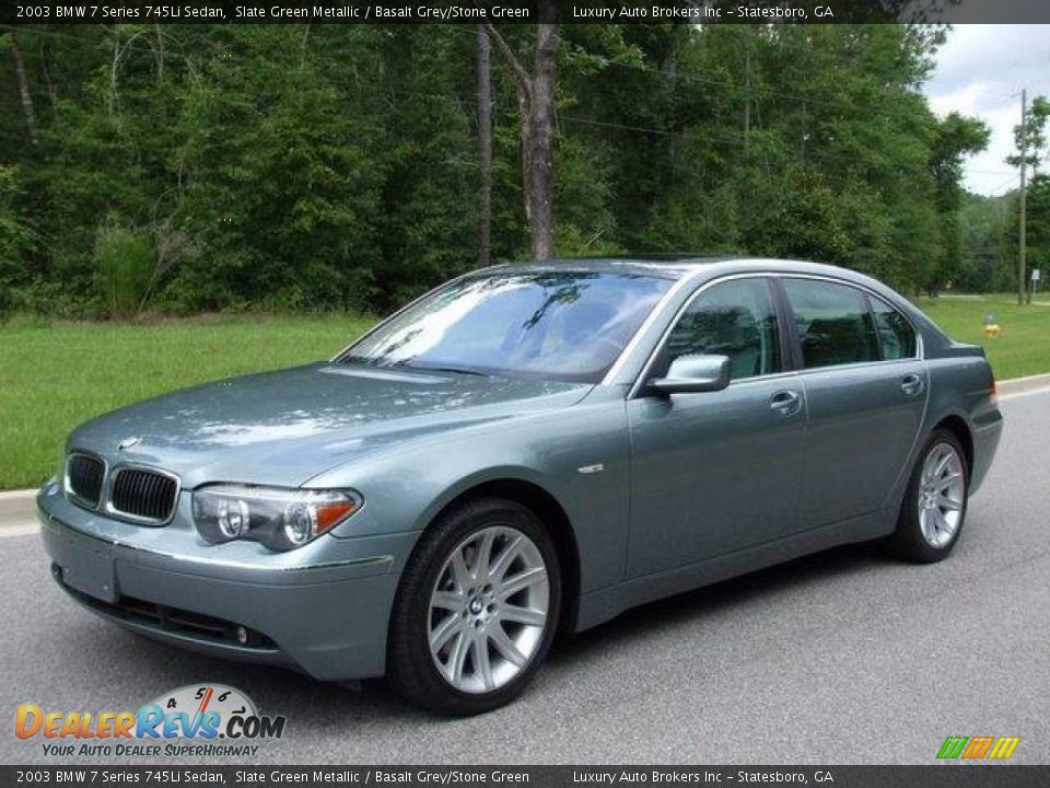 2003 BMW 7 Series 745Li Sedan Slate Green Metallic / Basalt Grey/Stone Green Photo #4