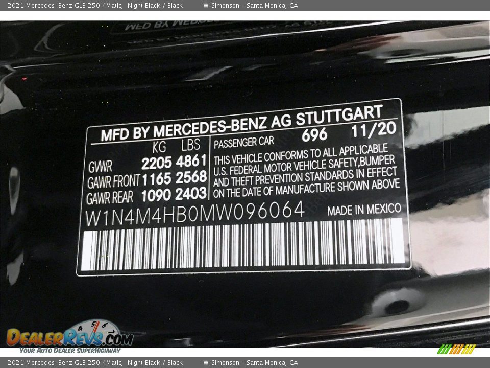 2021 Mercedes-Benz GLB 250 4Matic Night Black / Black Photo #10