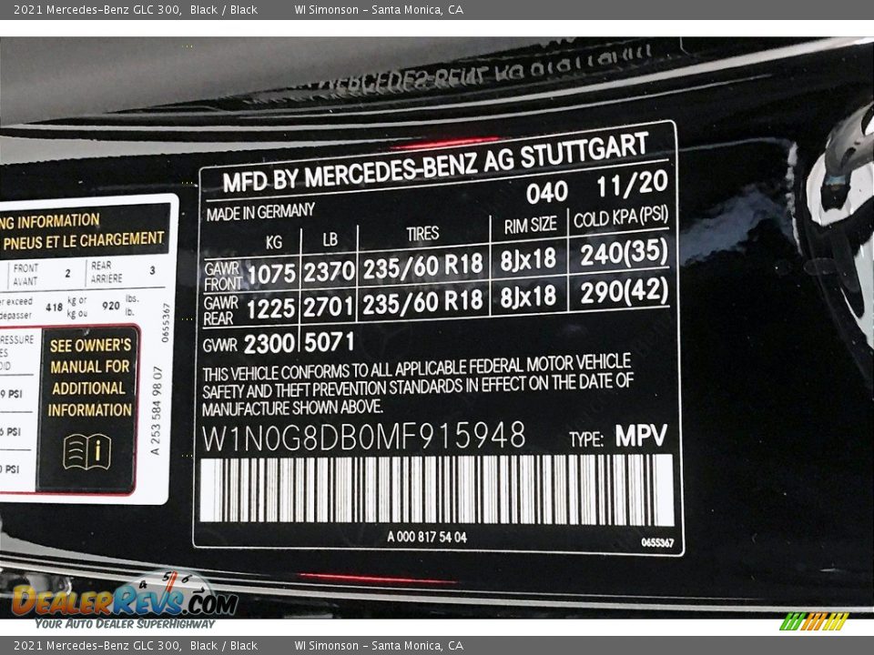 2021 Mercedes-Benz GLC 300 Black / Black Photo #10