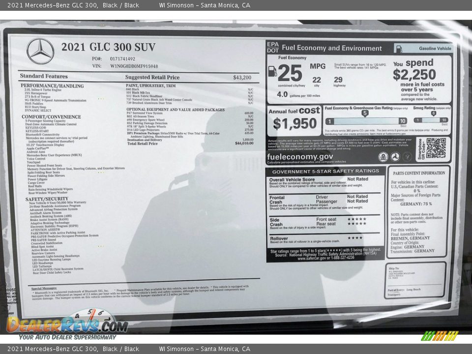 2021 Mercedes-Benz GLC 300 Black / Black Photo #11