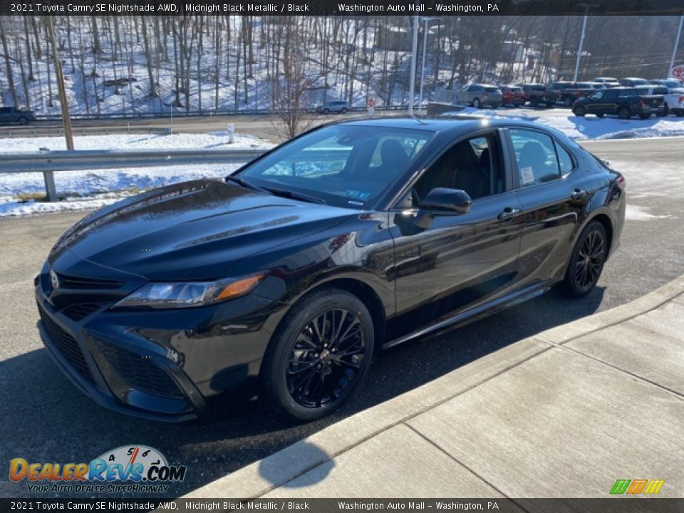 2021 Toyota Camry SE Nightshade AWD Midnight Black Metallic / Black Photo #12