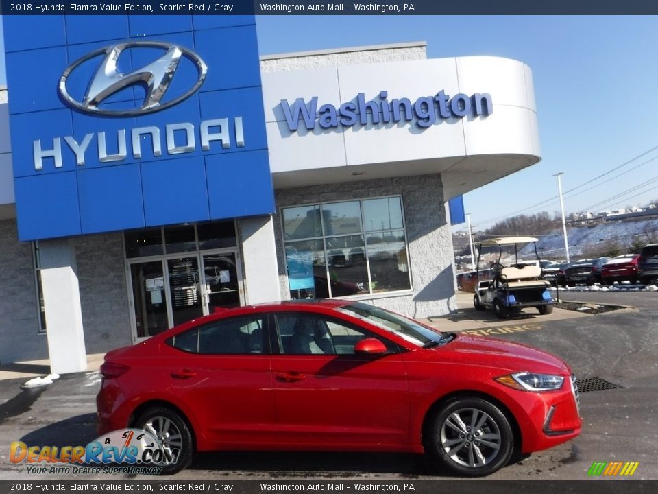 2018 Hyundai Elantra Value Edition Scarlet Red / Gray Photo #2
