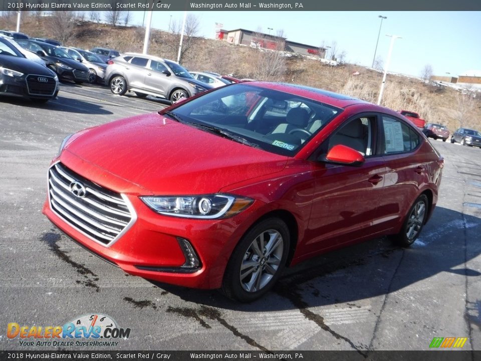 2018 Hyundai Elantra Value Edition Scarlet Red / Gray Photo #6
