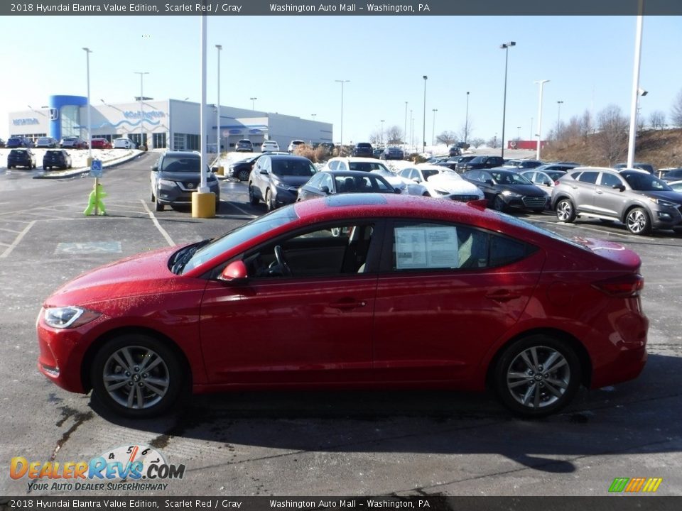 2018 Hyundai Elantra Value Edition Scarlet Red / Gray Photo #7