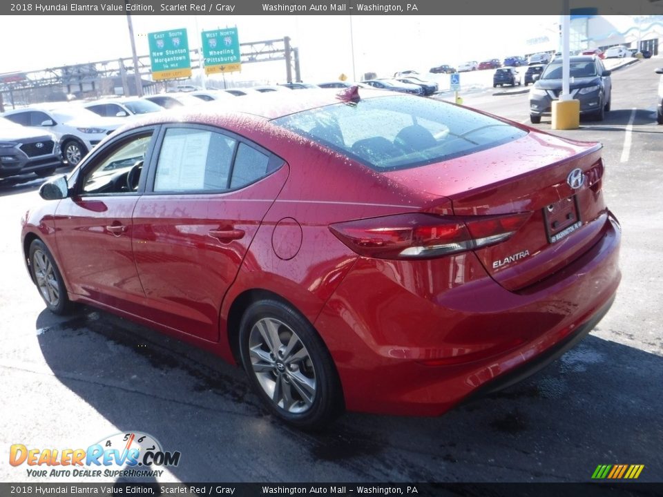 2018 Hyundai Elantra Value Edition Scarlet Red / Gray Photo #8
