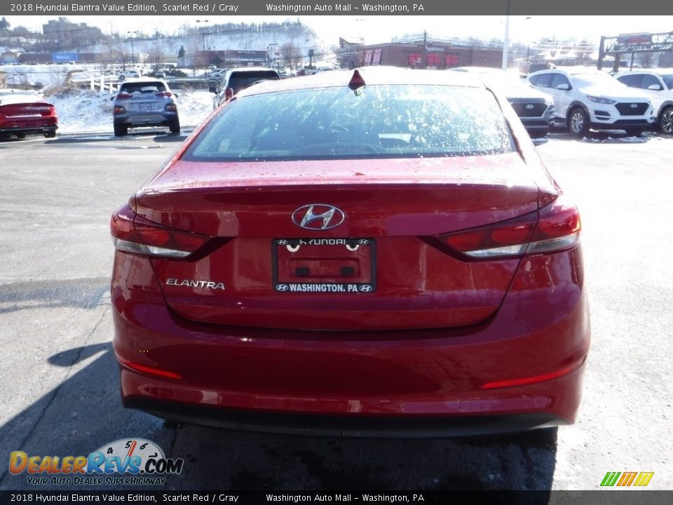 2018 Hyundai Elantra Value Edition Scarlet Red / Gray Photo #9