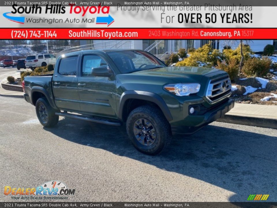 2021 Toyota Tacoma SR5 Double Cab 4x4 Army Green / Black Photo #1