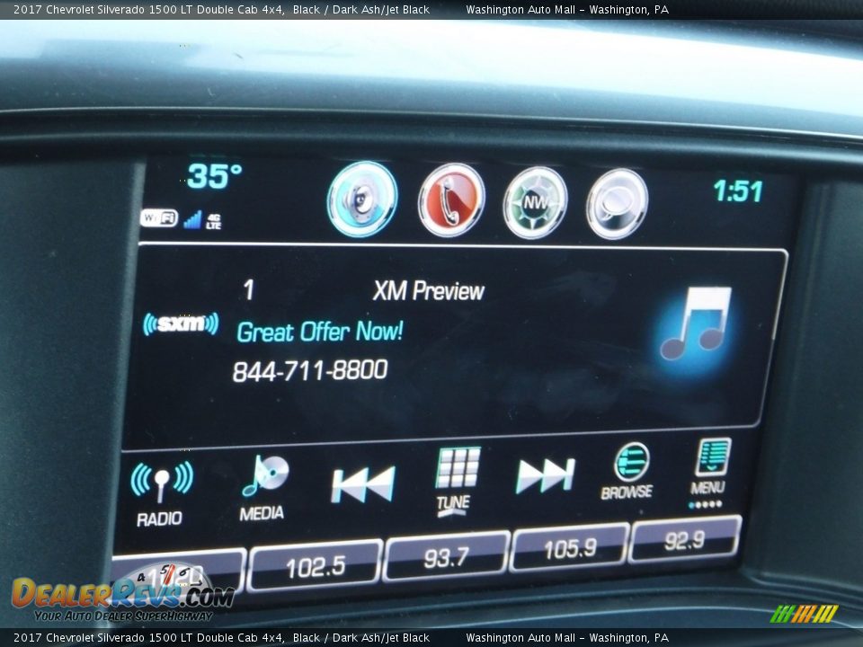 2017 Chevrolet Silverado 1500 LT Double Cab 4x4 Black / Dark Ash/Jet Black Photo #25