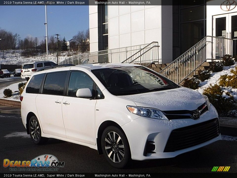 2019 Toyota Sienna LE AWD Super White / Dark Bisque Photo #1