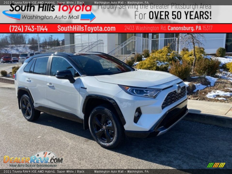 2021 Toyota RAV4 XSE AWD Hybrid Super White / Black Photo #1