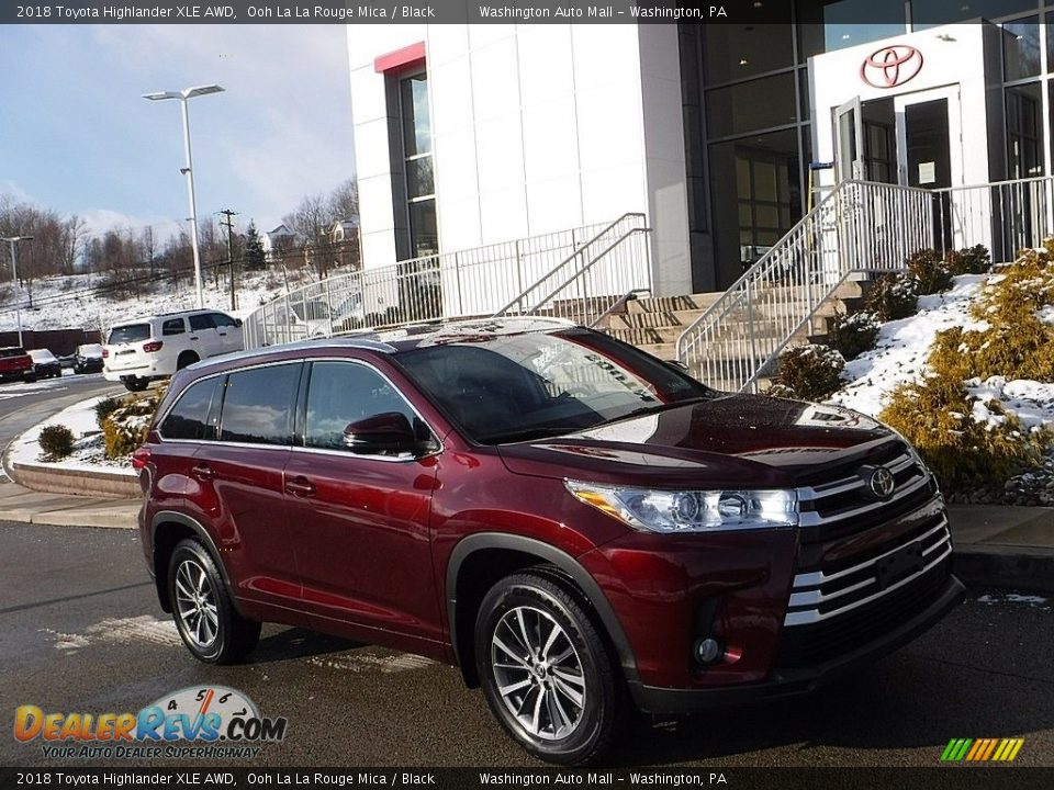 2018 Toyota Highlander XLE AWD Ooh La La Rouge Mica / Black Photo #1