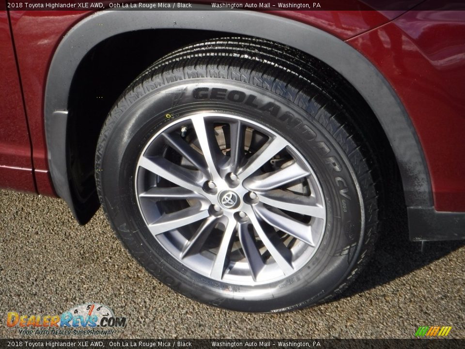 2018 Toyota Highlander XLE AWD Ooh La La Rouge Mica / Black Photo #3