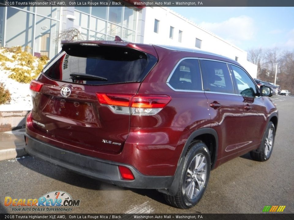 2018 Toyota Highlander XLE AWD Ooh La La Rouge Mica / Black Photo #9