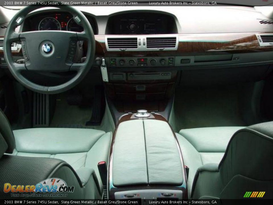 2003 BMW 7 Series 745Li Sedan Slate Green Metallic / Basalt Grey/Stone Green Photo #8