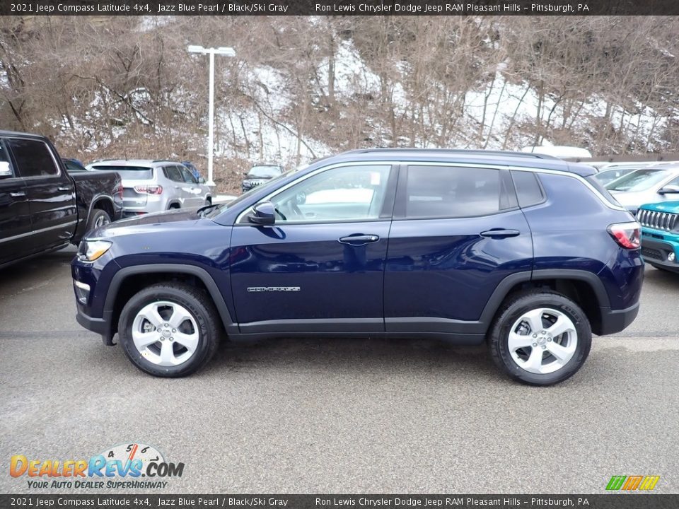 2021 Jeep Compass Latitude 4x4 Jazz Blue Pearl / Black/Ski Gray Photo #3