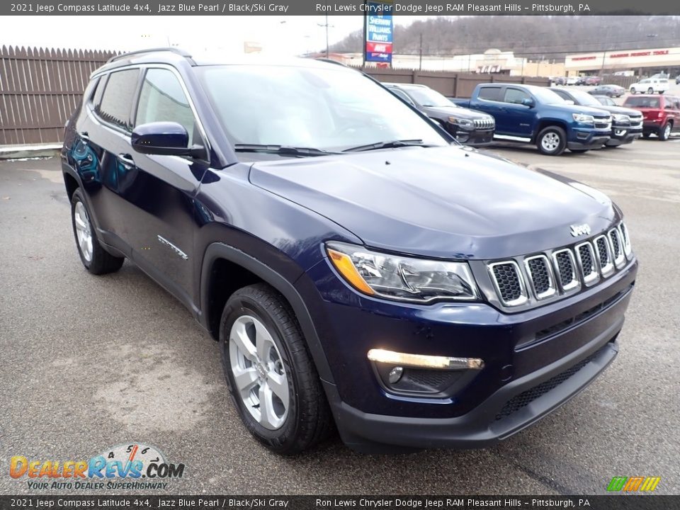 2021 Jeep Compass Latitude 4x4 Jazz Blue Pearl / Black/Ski Gray Photo #8
