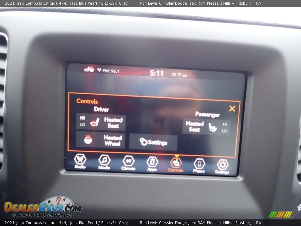 2021 Jeep Compass Latitude 4x4 Jazz Blue Pearl / Black/Ski Gray Photo #17