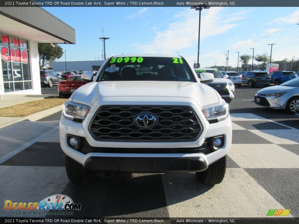 2021 Toyota Tacoma TRD Off Road Double Cab 4x4 Super White / TRD Cement/Black Photo #2