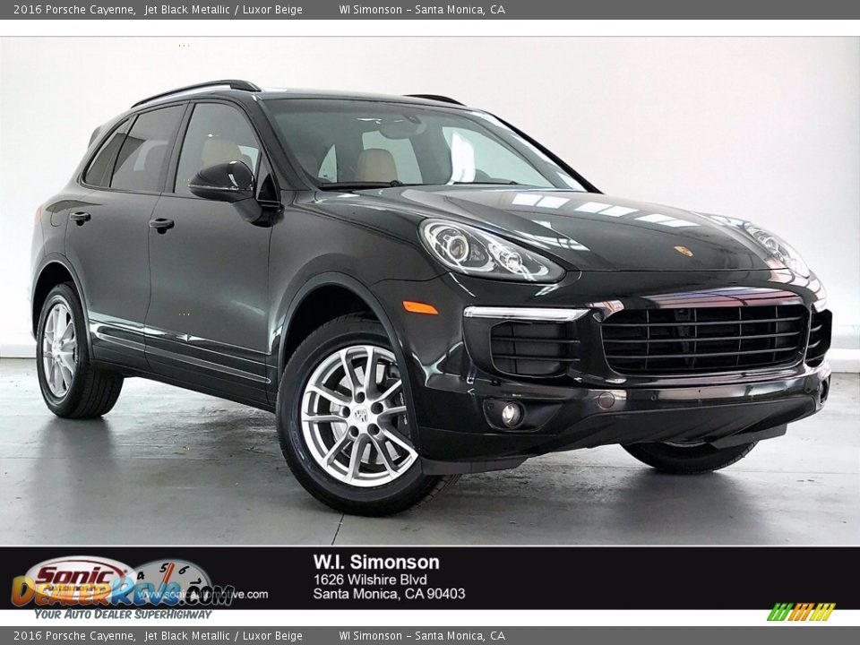 2016 Porsche Cayenne Jet Black Metallic / Luxor Beige Photo #1