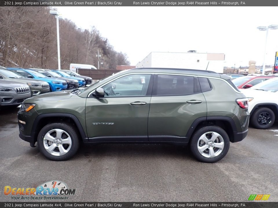 2021 Jeep Compass Latitude 4x4 Olive Green Pearl / Black/Ski Gray Photo #3