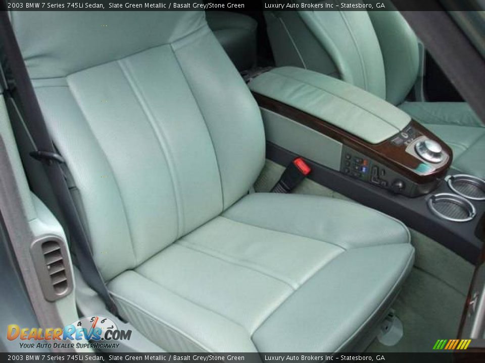 2003 BMW 7 Series 745Li Sedan Slate Green Metallic / Basalt Grey/Stone Green Photo #13