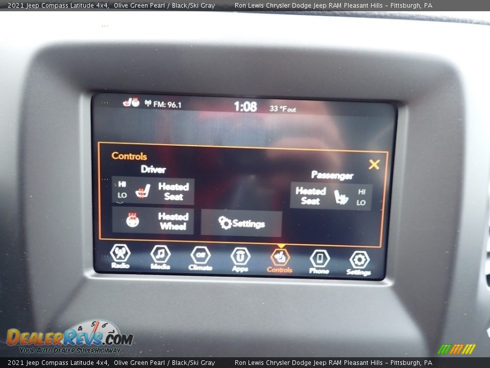 2021 Jeep Compass Latitude 4x4 Olive Green Pearl / Black/Ski Gray Photo #16