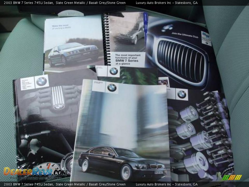 2003 BMW 7 Series 745Li Sedan Slate Green Metallic / Basalt Grey/Stone Green Photo #14