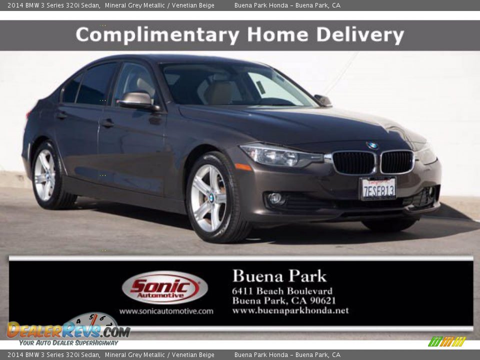 2014 BMW 3 Series 320i Sedan Mineral Grey Metallic / Venetian Beige Photo #1