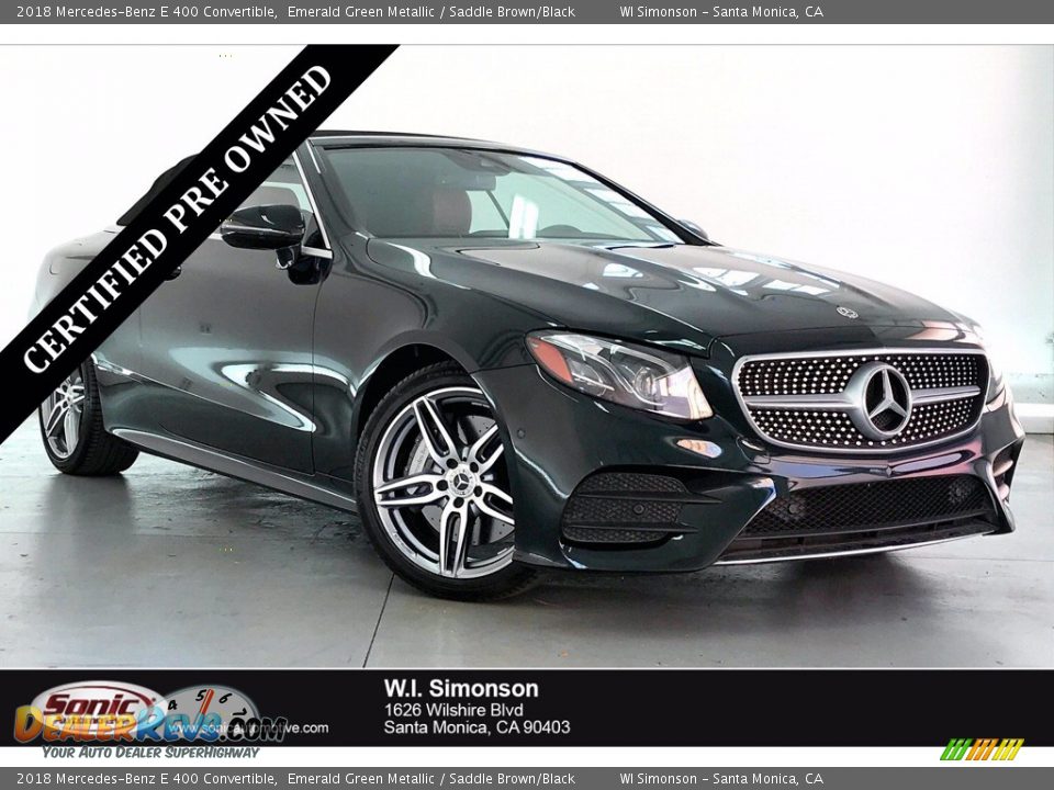 2018 Mercedes-Benz E 400 Convertible Emerald Green Metallic / Saddle Brown/Black Photo #1