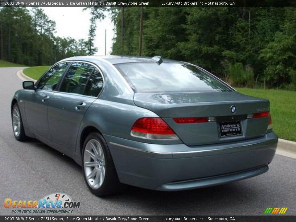 2003 BMW 7 Series 745Li Sedan Slate Green Metallic / Basalt Grey/Stone Green Photo #15