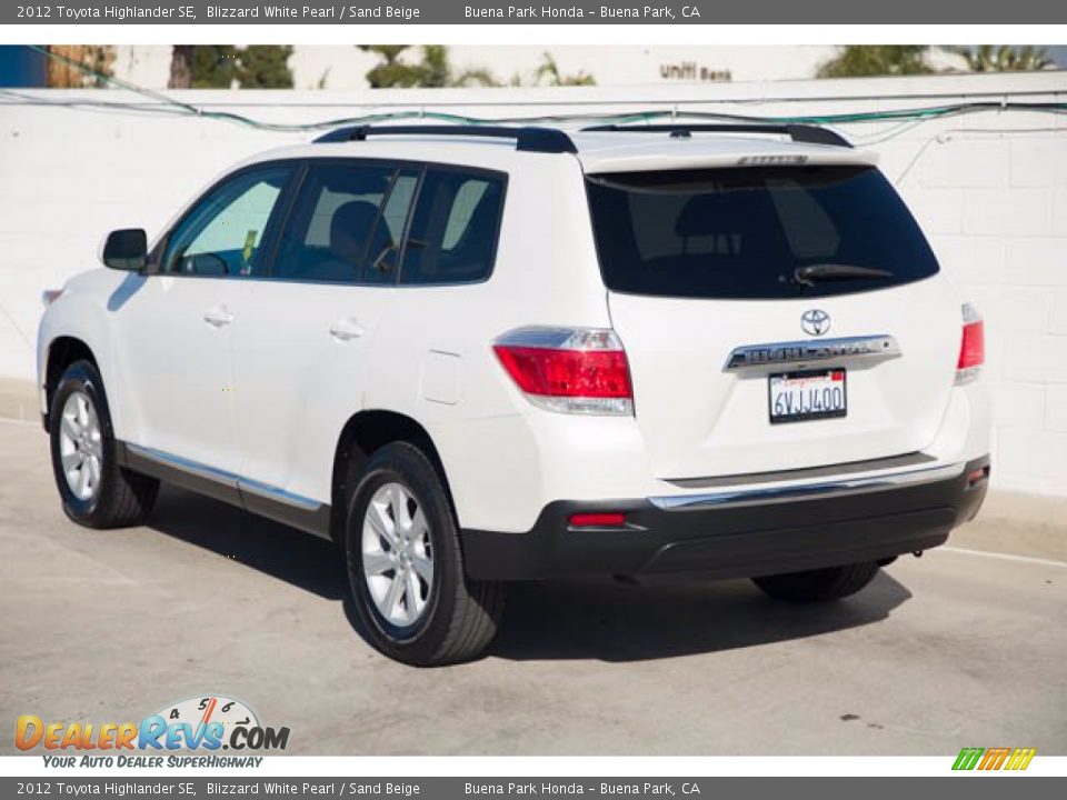 2012 Toyota Highlander SE Blizzard White Pearl / Sand Beige Photo #2