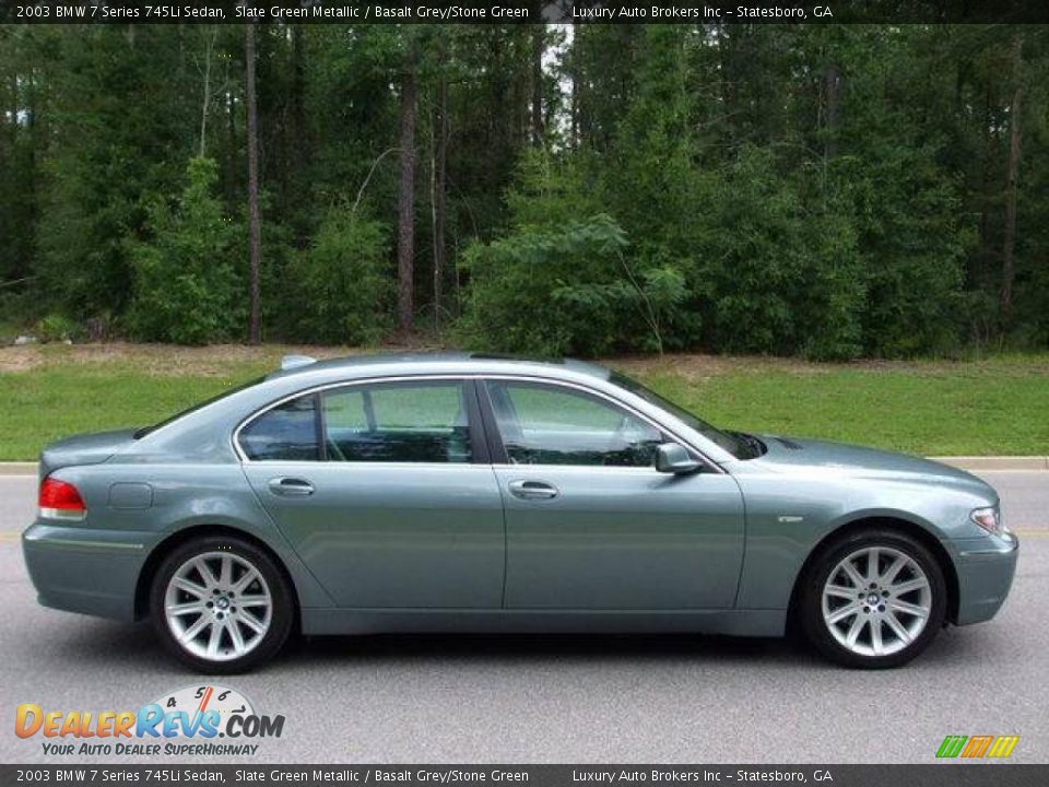 2003 BMW 7 Series 745Li Sedan Slate Green Metallic / Basalt Grey/Stone Green Photo #16