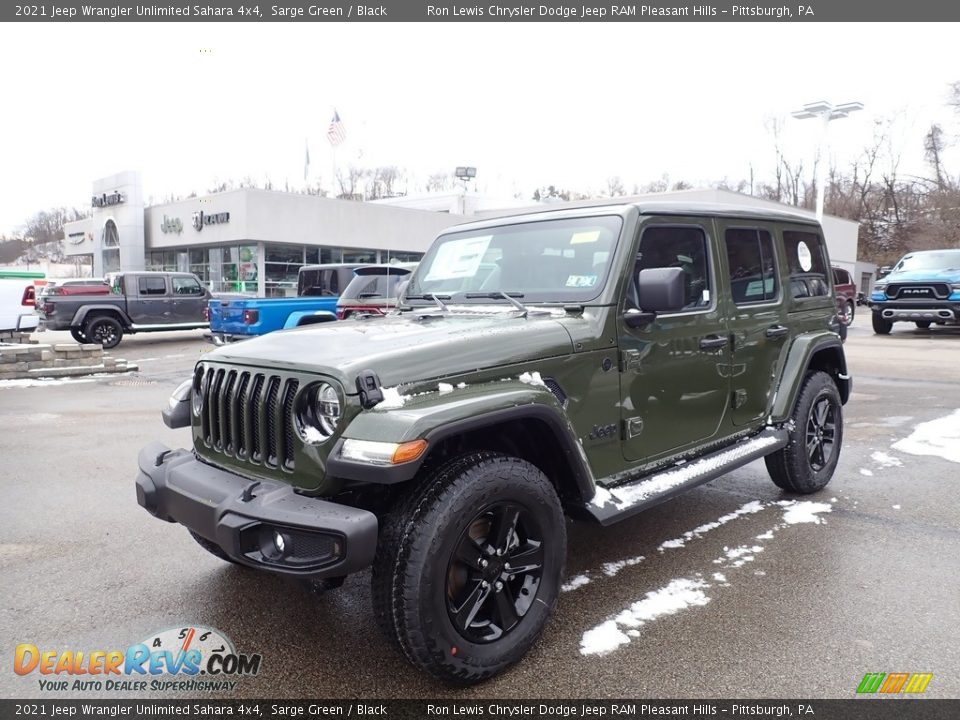 2021 Jeep Wrangler Unlimited Sahara 4x4 Sarge Green / Black Photo #1