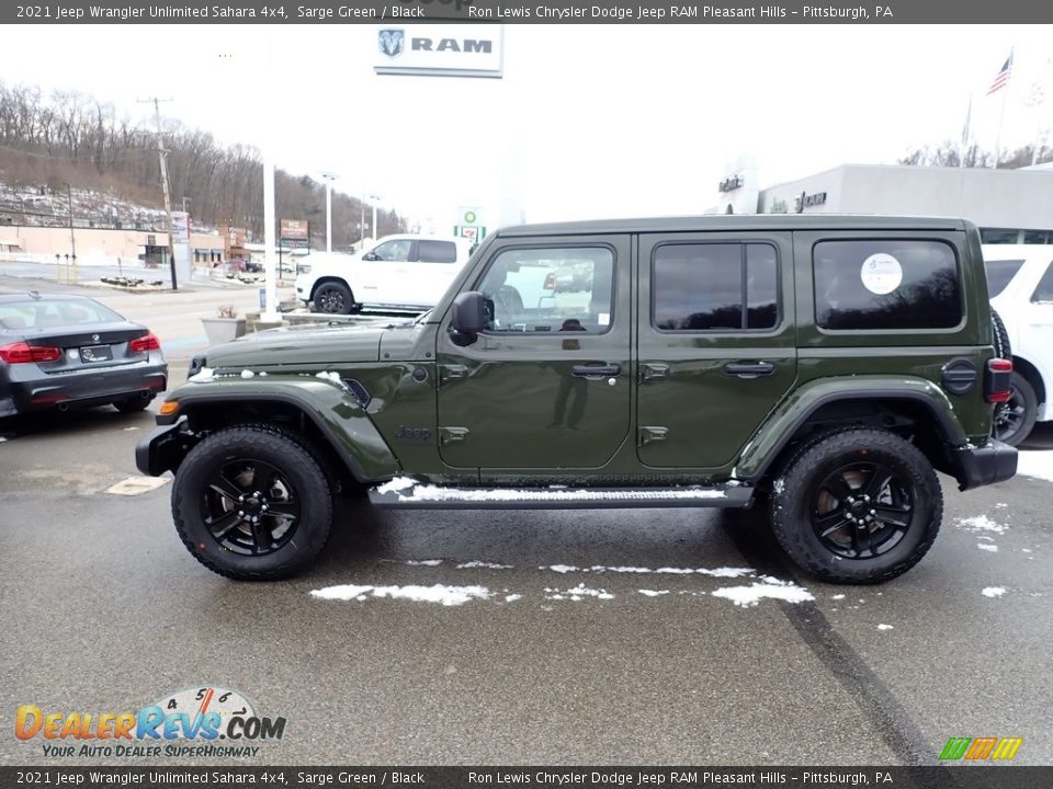 2021 Jeep Wrangler Unlimited Sahara 4x4 Sarge Green / Black Photo #3