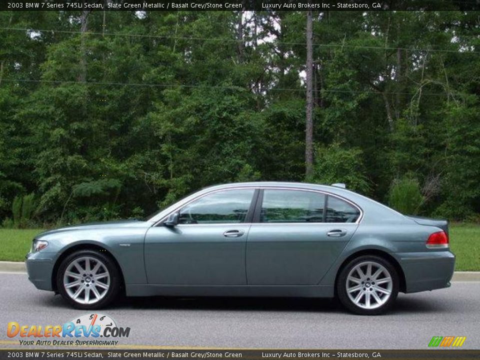 2003 BMW 7 Series 745Li Sedan Slate Green Metallic / Basalt Grey/Stone Green Photo #17