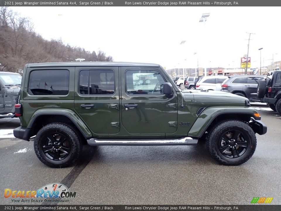 2021 Jeep Wrangler Unlimited Sahara 4x4 Sarge Green / Black Photo #7