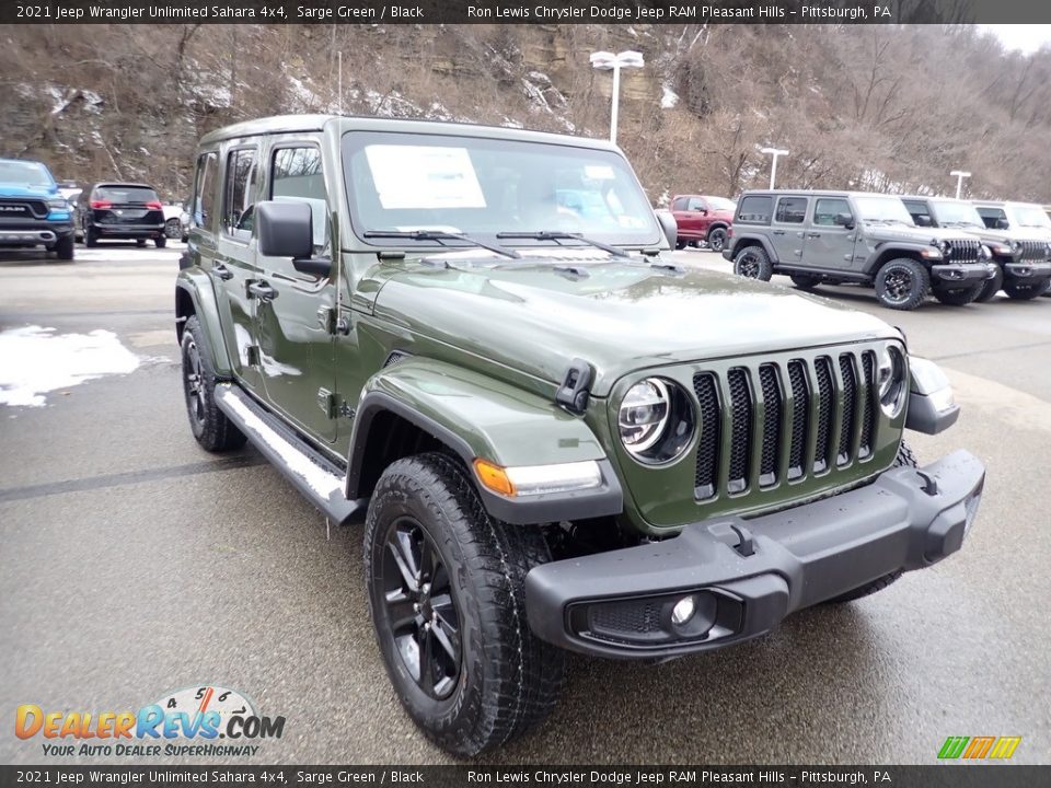 2021 Jeep Wrangler Unlimited Sahara 4x4 Sarge Green / Black Photo #8