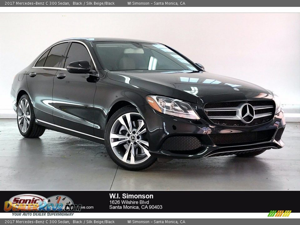 2017 Mercedes-Benz C 300 Sedan Black / Silk Beige/Black Photo #1