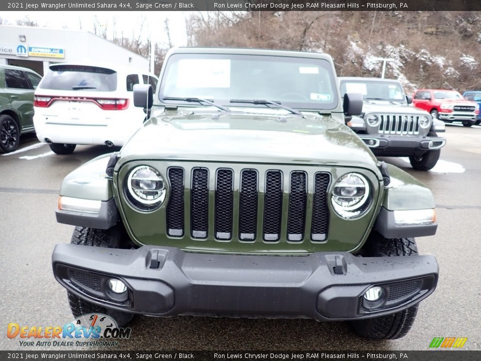 2021 Jeep Wrangler Unlimited Sahara 4x4 Sarge Green / Black Photo #9