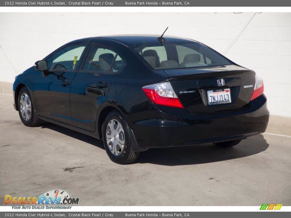 2012 Honda Civic Hybrid-L Sedan Crystal Black Pearl / Gray Photo #2