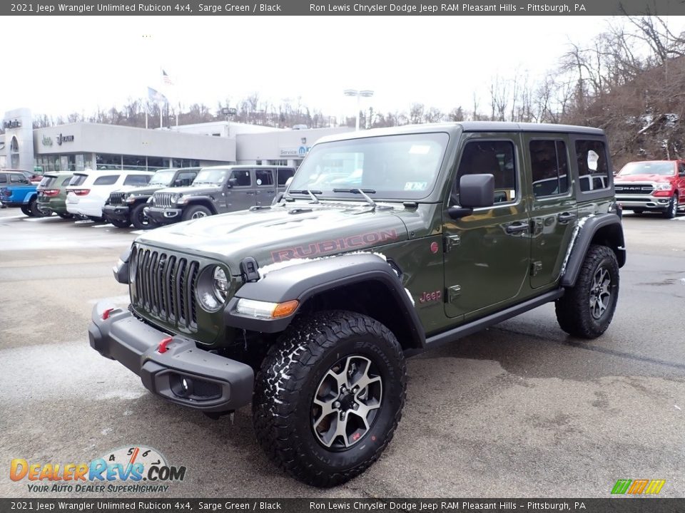 2021 Jeep Wrangler Unlimited Rubicon 4x4 Sarge Green / Black Photo #1