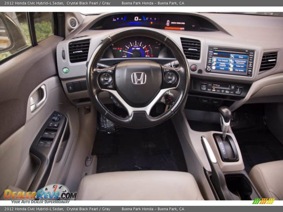 2012 Honda Civic Hybrid-L Sedan Crystal Black Pearl / Gray Photo #5