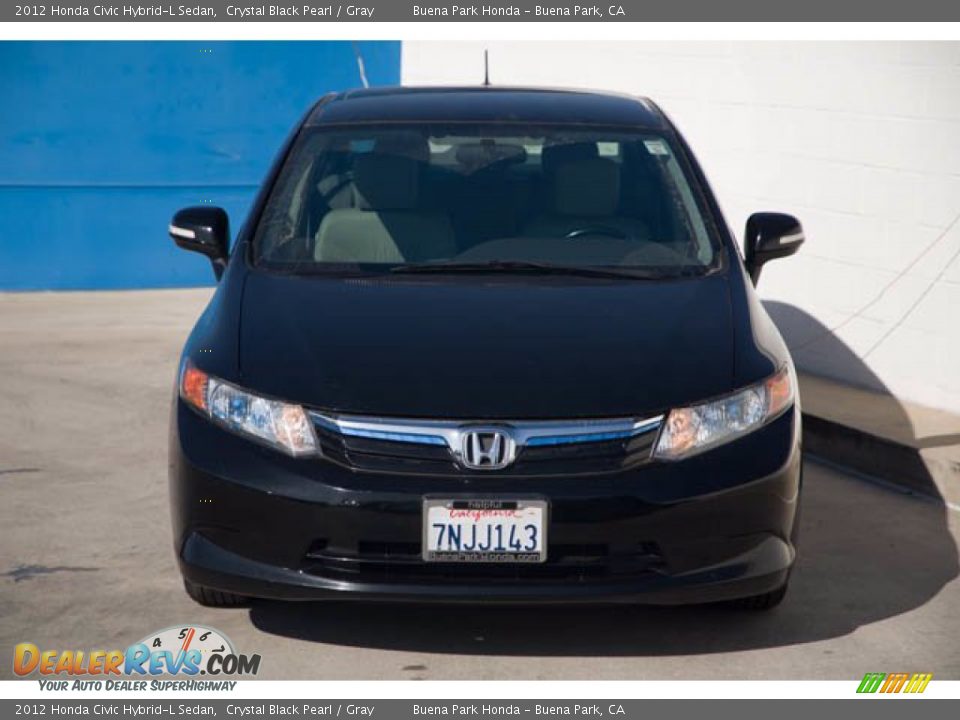 2012 Honda Civic Hybrid-L Sedan Crystal Black Pearl / Gray Photo #7