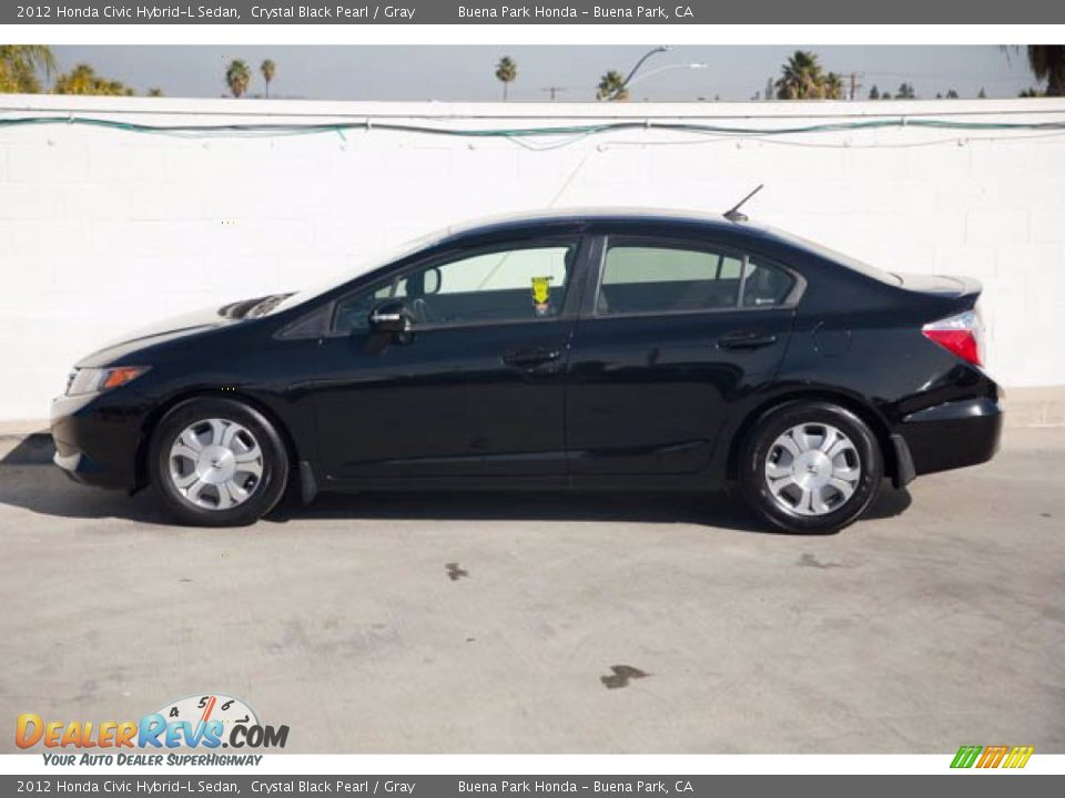 2012 Honda Civic Hybrid-L Sedan Crystal Black Pearl / Gray Photo #10