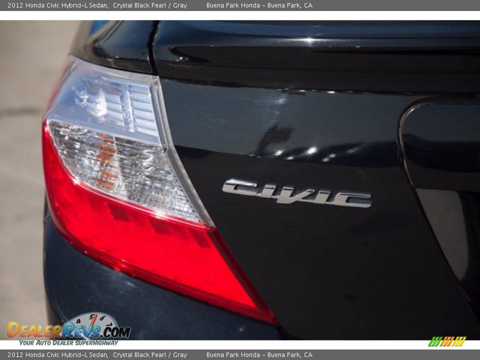 2012 Honda Civic Hybrid-L Sedan Crystal Black Pearl / Gray Photo #12