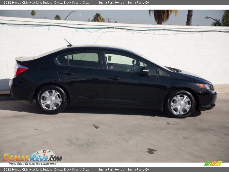 2012 Honda Civic Hybrid-L Sedan Crystal Black Pearl / Gray Photo #14